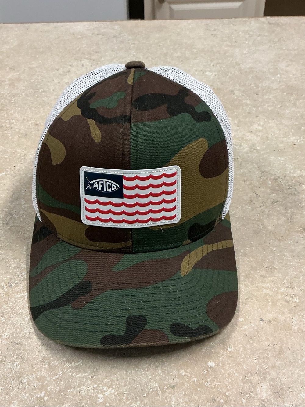 AFTCO Men's Camo Trucker Hat American Fishing Tackle Co Snapback Cap Camo